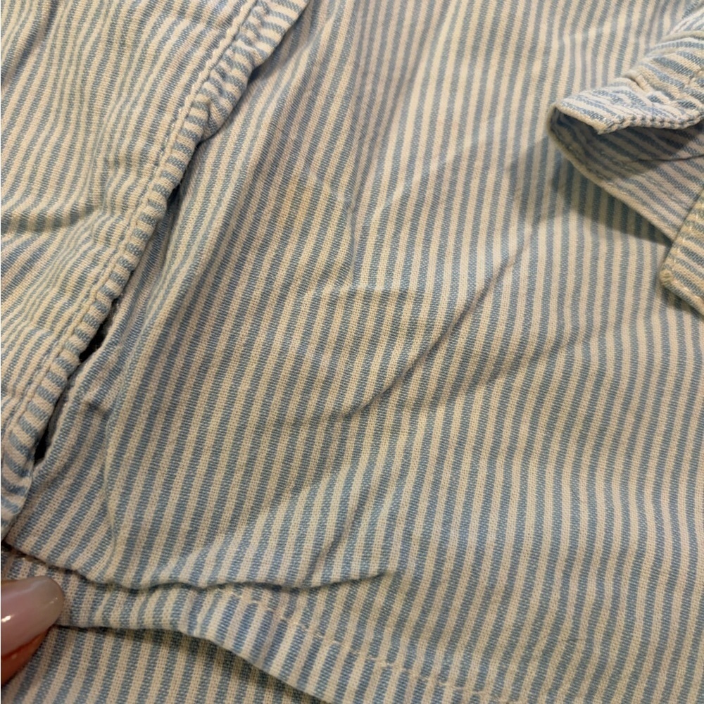 Vintage 90s Y2K Jordache Striped Blue Button Up - Picture 9 of 10